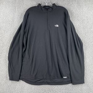 The North Face Mens Black Vapor Wick 1/4 Zip Black Base layer Shirt Size Large